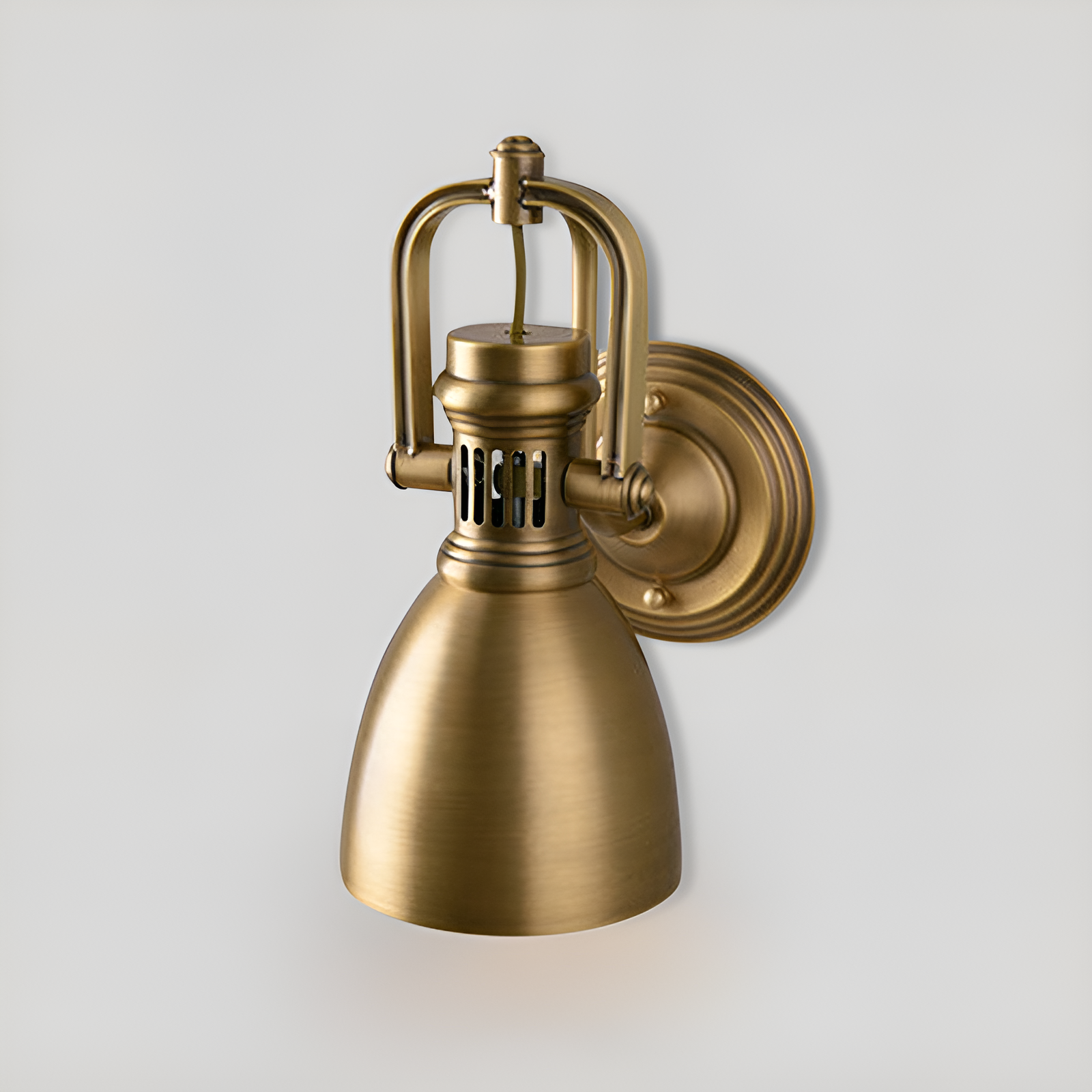 Luminex Brass Industrial Wall Light With Adjustable Bracket