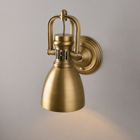 Luminex Brass Industrial Wall Light With Adjustable Bracket