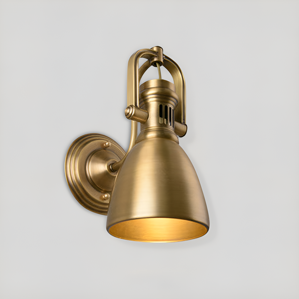 Luminex Brass Industrial Wall Light With Adjustable Bracket