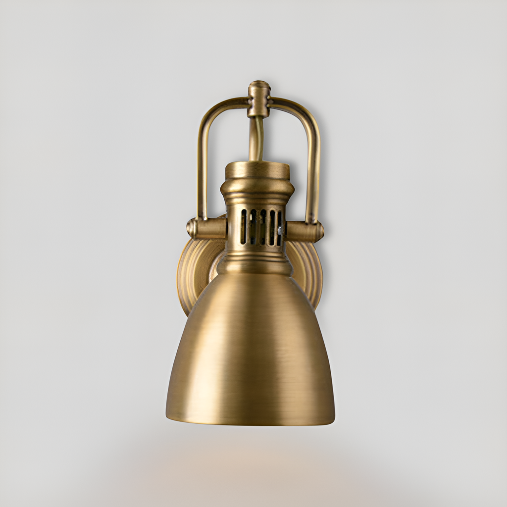 Luminex Brass Industrial Wall Light With Adjustable Bracket