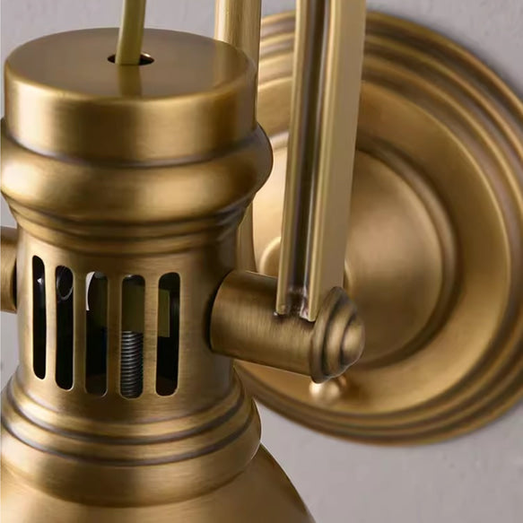 Luminex Brass Industrial Wall Light With Adjustable Bracket