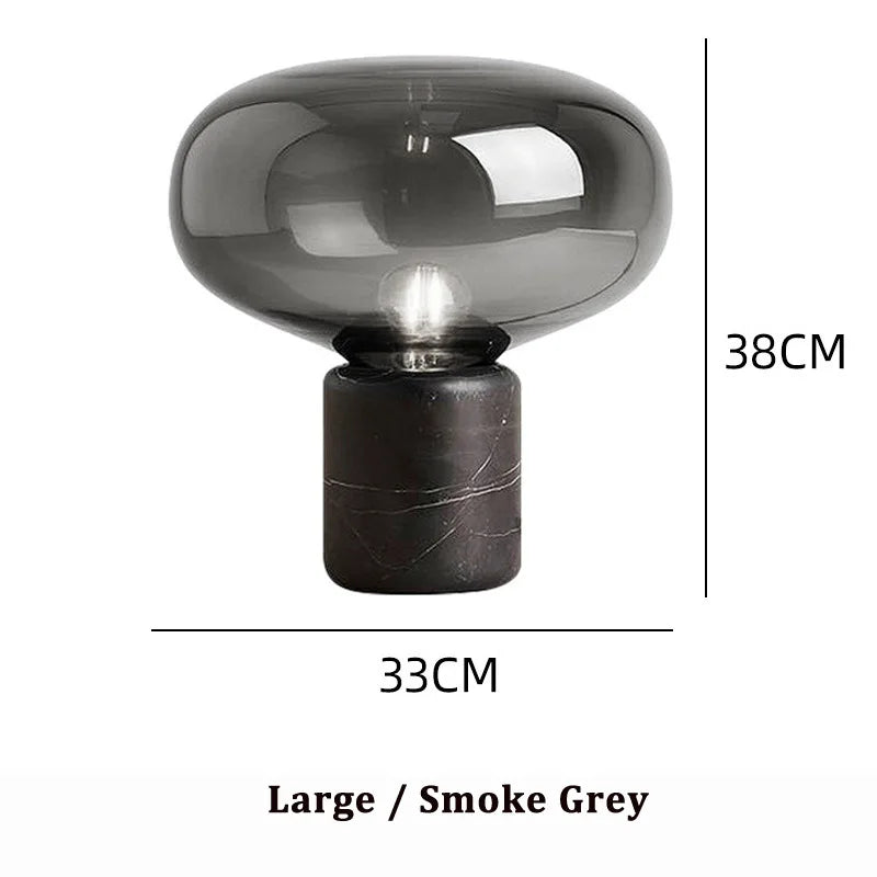 SylvanGlow Nordic Desk Lamp With Glass Shade Forest Light