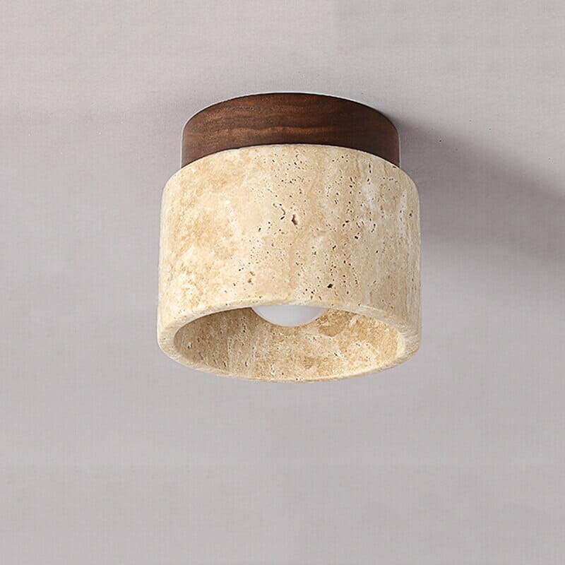 Yanagi Yellow Marble Ceiling Light Wabi Sabi Style