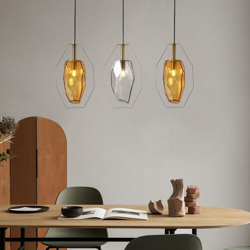 AstraLume Modern Iron and Glass Pendant Light for Living