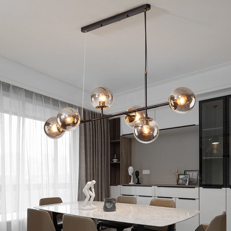 Aurelia Glass Globe Chandelier in Gold or Black Finish