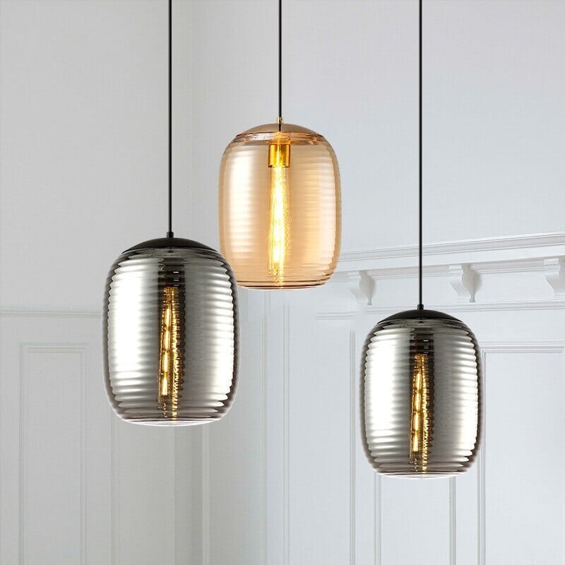 AstraLume Glass Pendant Lamp with Hand Blown Shade Design