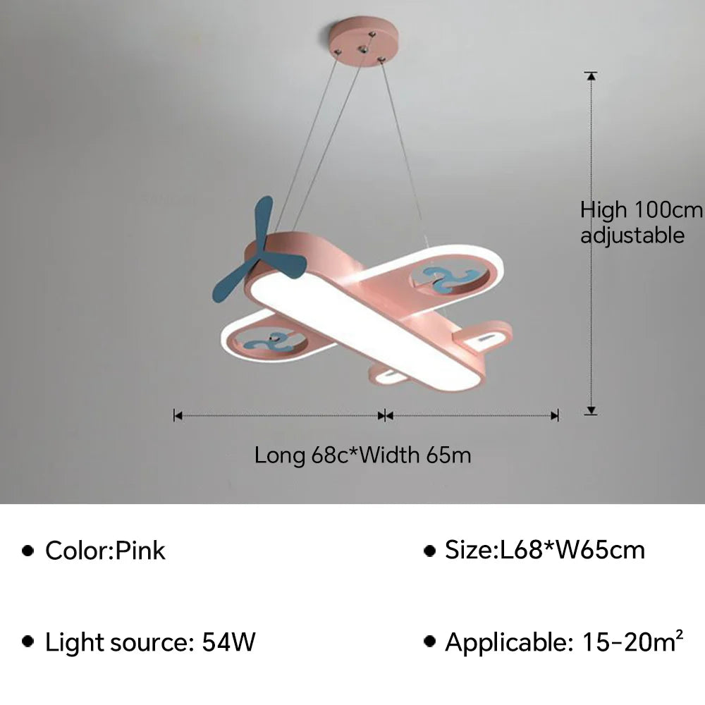 SkyJet Kids LED Aircraft Chandelier For Bedroom Decor