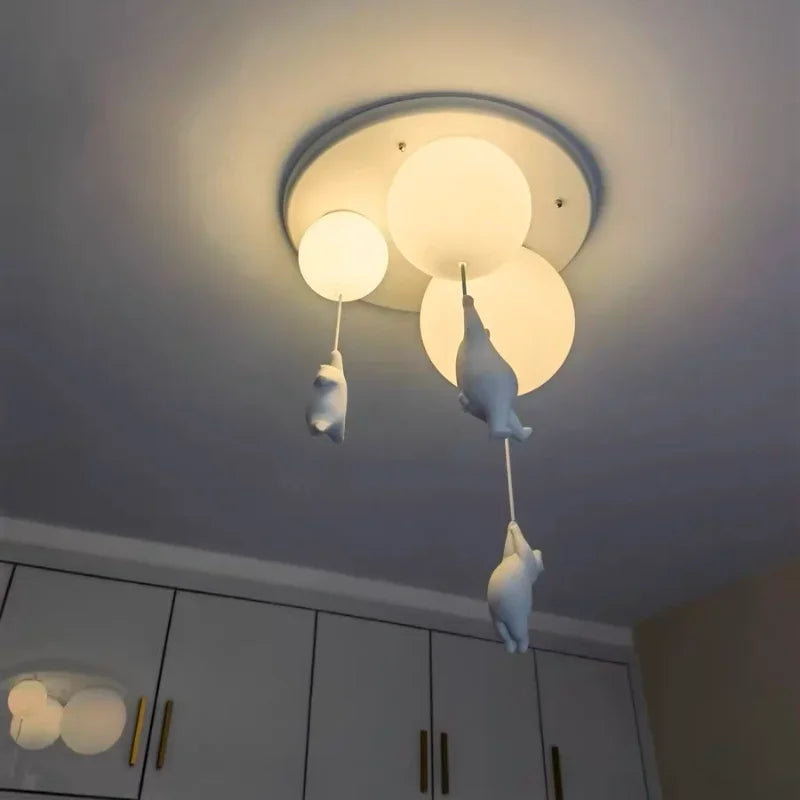 LuminaBear Balloon Chandelier For Kids' Room With Cute Bears