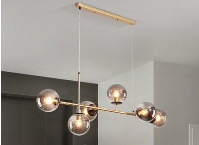Aurelia Glass Globe Chandelier in Gold or Black Finish