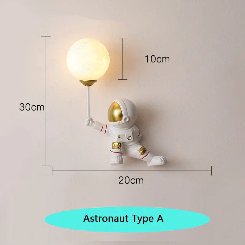LunaNest Resin Astronaut Nursery Wall Light for Kids