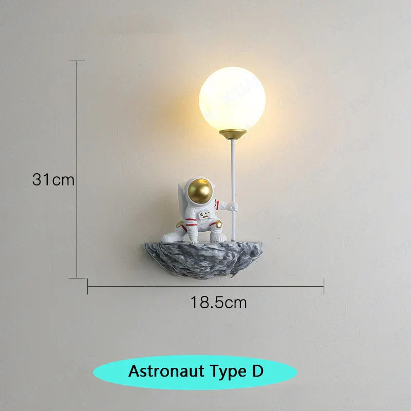 LunaNest Resin Astronaut Nursery Wall Light for Kids