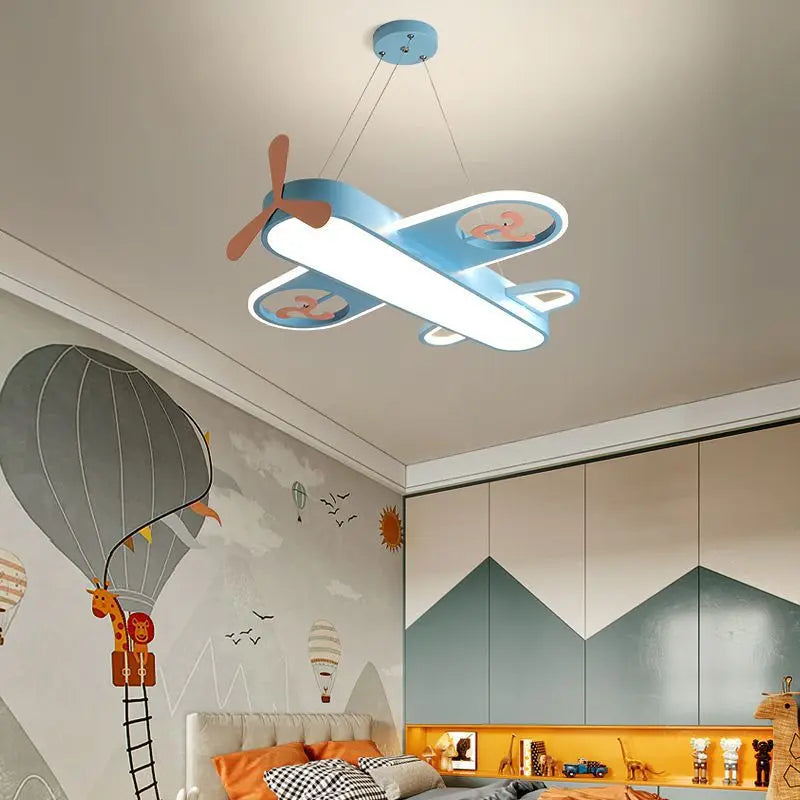 SkyJet Kids LED Aircraft Chandelier For Bedroom Decor