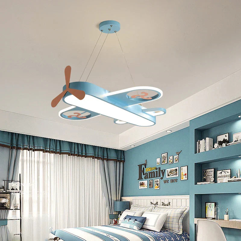 SkyJet Kids LED Aircraft Chandelier For Bedroom Decor