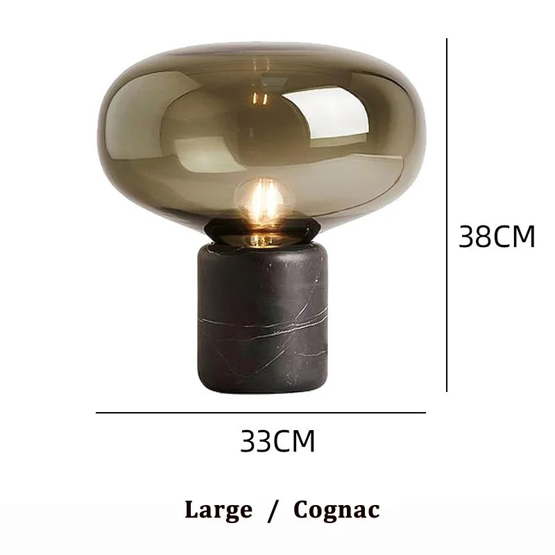 SylvanGlow Nordic Desk Lamp With Glass Shade Forest Light