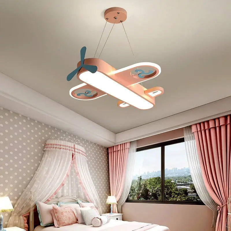 SkyJet Kids LED Aircraft Chandelier For Bedroom Decor