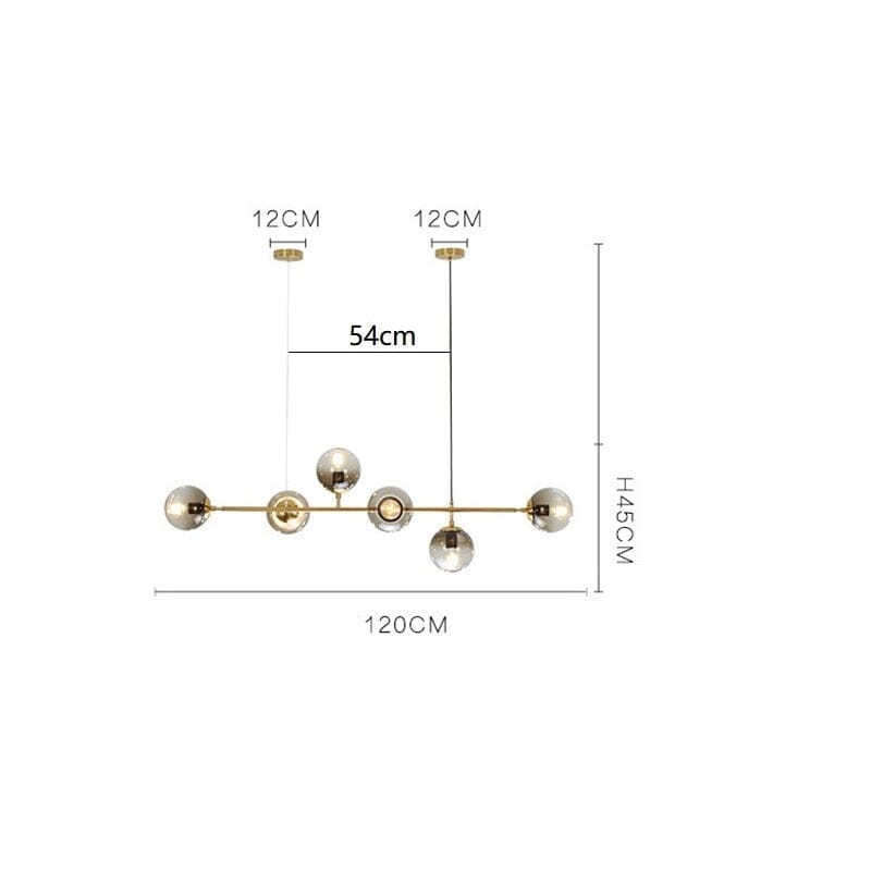 Aurelia Glass Globe Chandelier in Gold or Black Finish