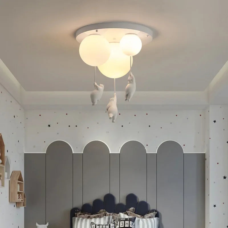 LuminaBear Balloon Chandelier For Kids' Room With Cute Bears