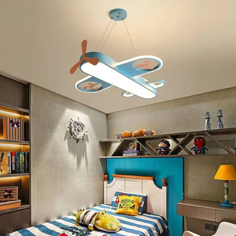 SkyJet Kids LED Aircraft Chandelier For Bedroom Decor