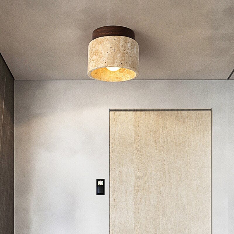 Yanagi Yellow Marble Ceiling Light Wabi Sabi Style