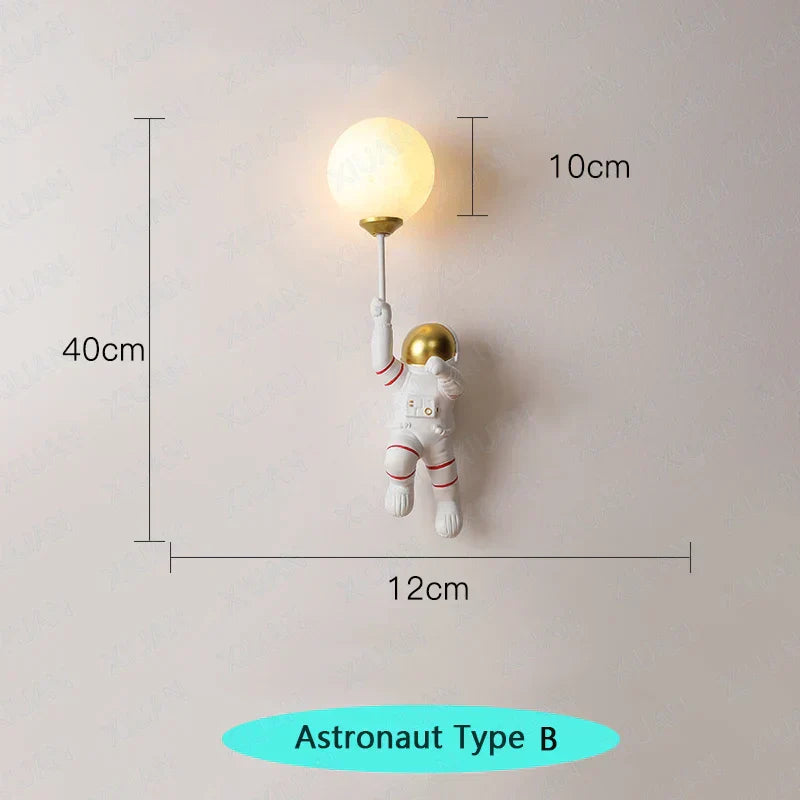 LunaNest Resin Astronaut Nursery Wall Light for Kids