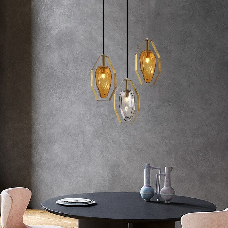 AstraLume Modern Iron and Glass Pendant Light for Living