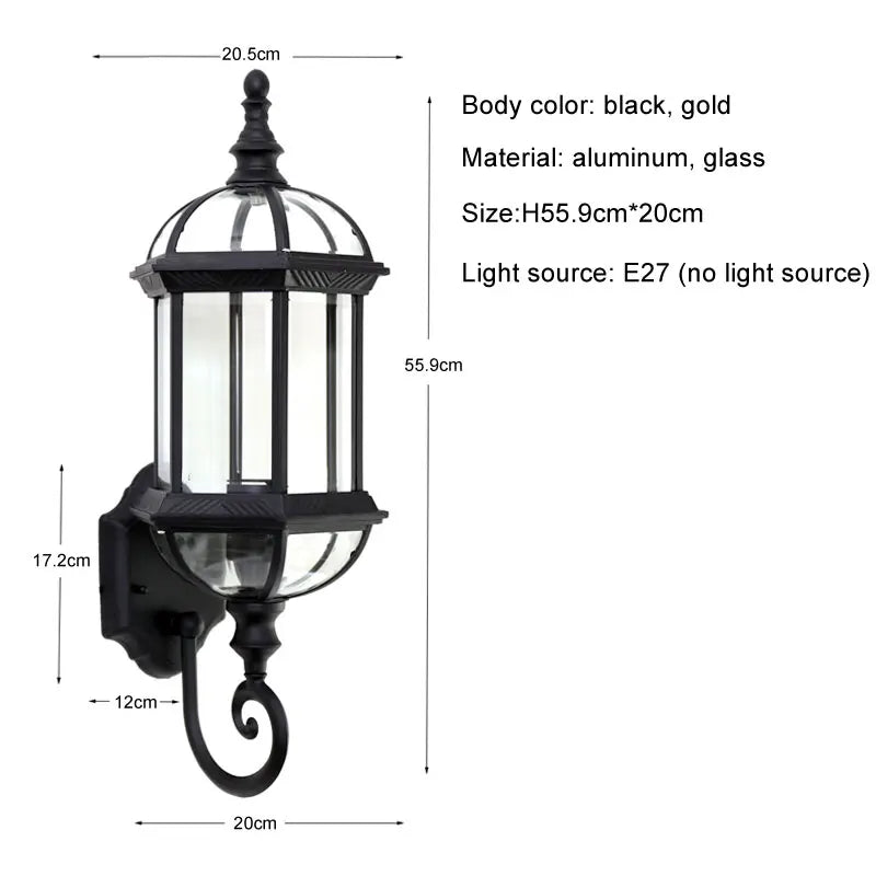 Arcadia Outdoor Wall Lanterns IP55 Waterproof Rustproof