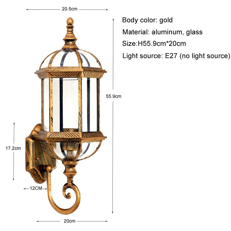 Arcadia Outdoor Wall Lanterns IP55 Waterproof Rustproof