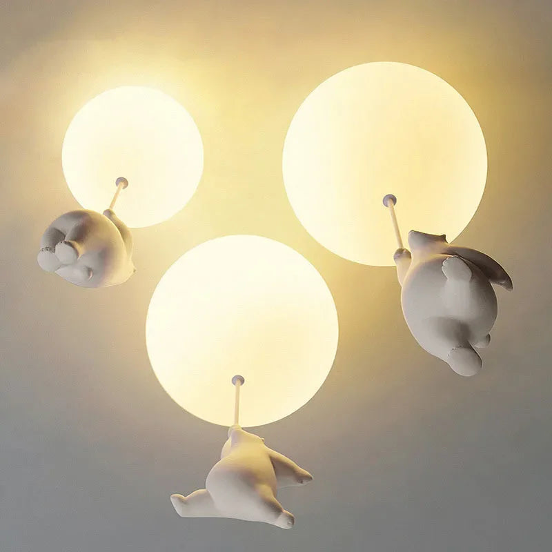 LuminaBear Balloon Chandelier For Kids' Room With Cute Bears