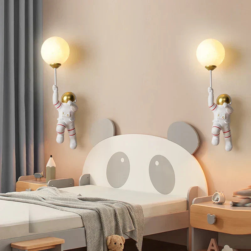 LunaNest Resin Astronaut Nursery Wall Light for Kids