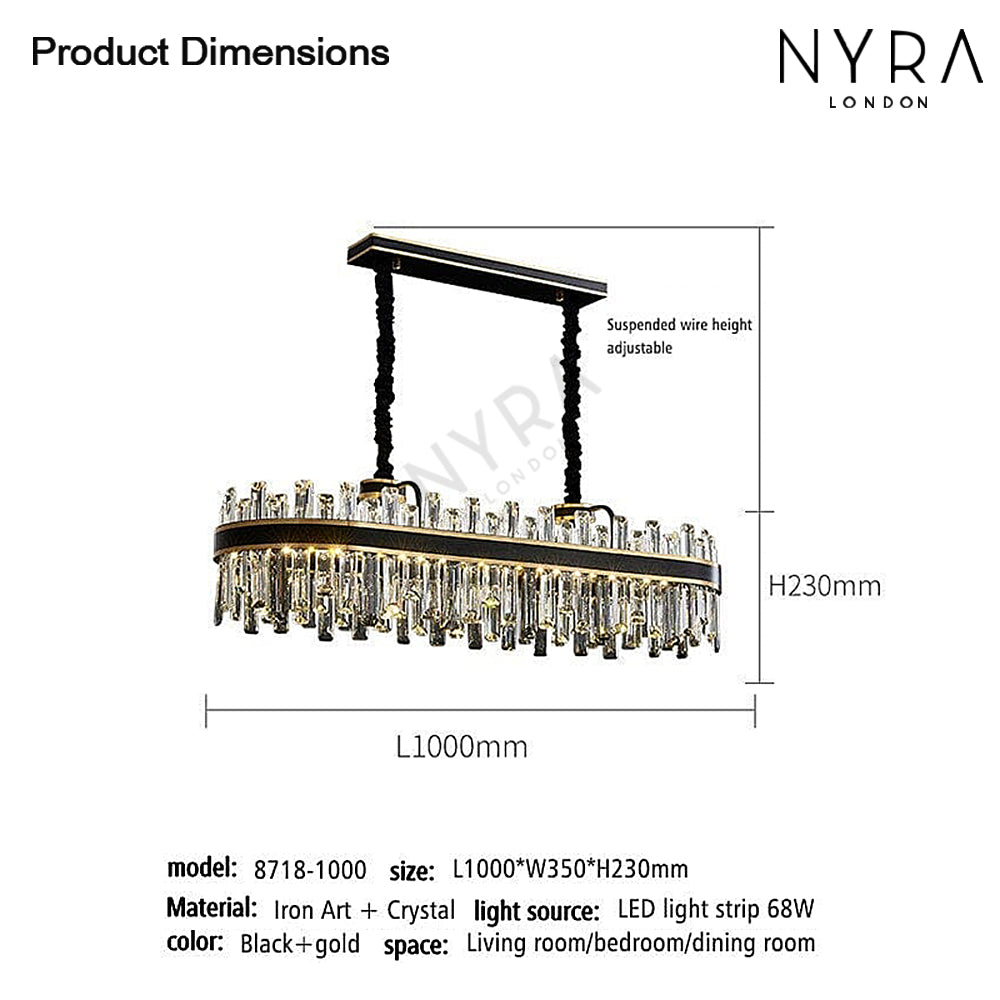 Nyara Series Tri Color Dimmable Chandelier Premium Metal