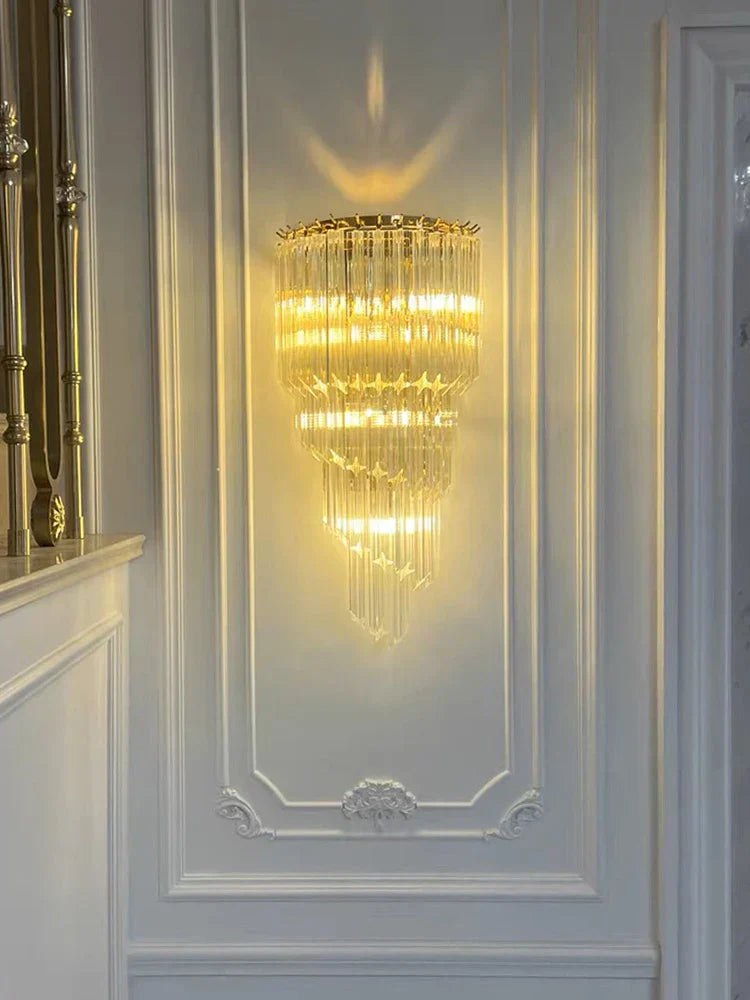 Auric Crystal Wall Sconce in Premium Gold Luxury Finish