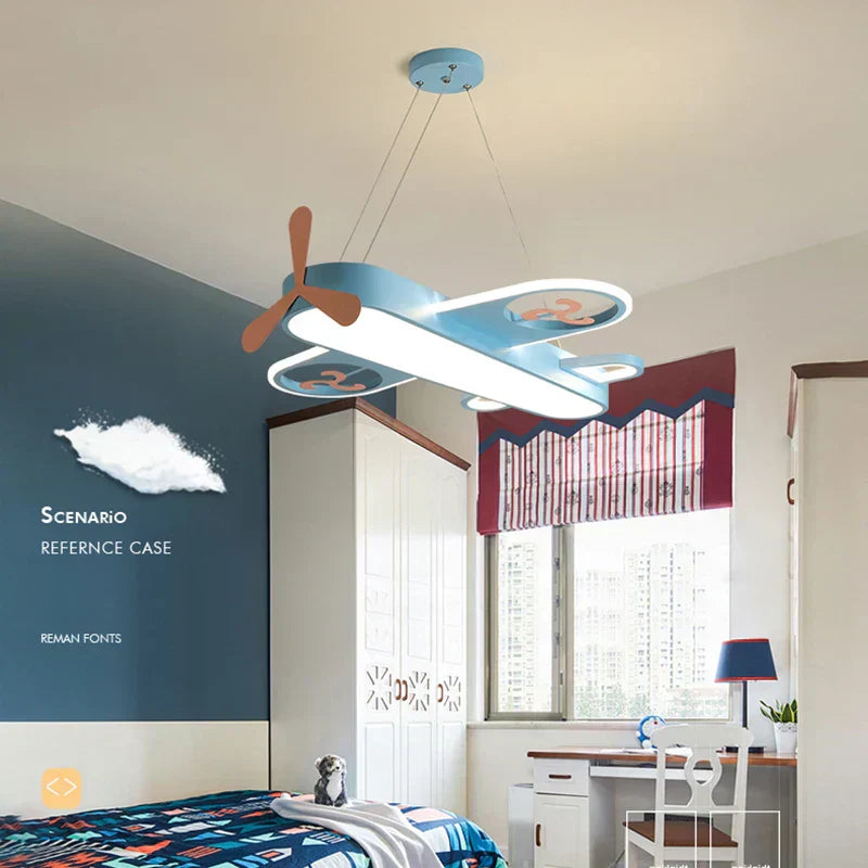 SkyJet Kids LED Aircraft Chandelier For Bedroom Decor