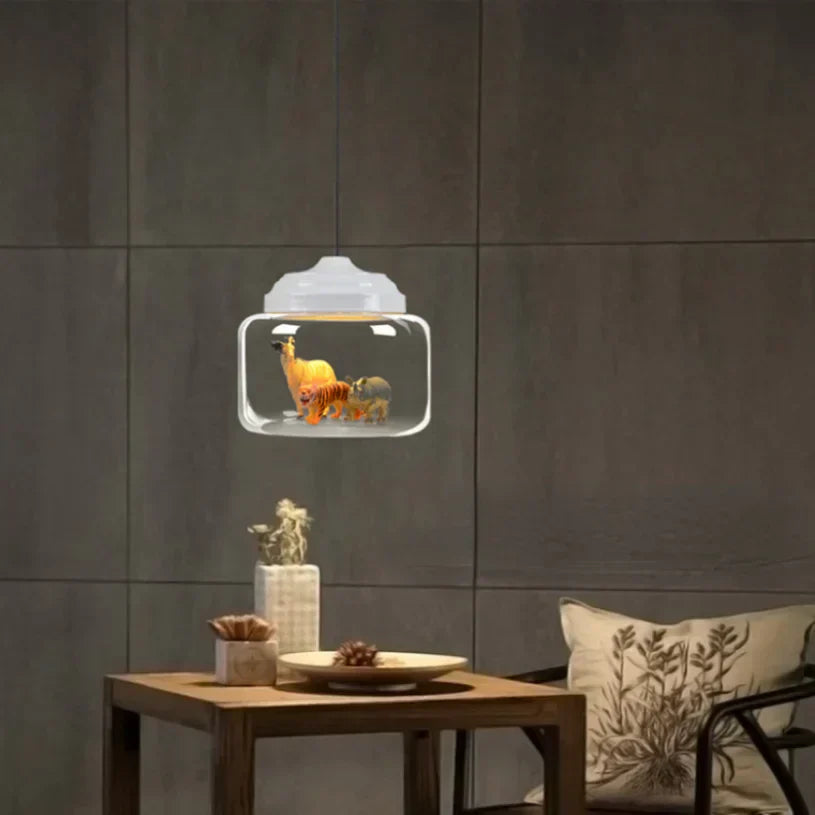 Whimsy Animal Glass LED Pendant Chandelier for Kids' Room