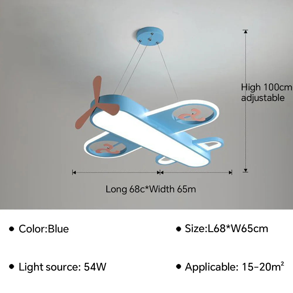SkyJet Kids LED Aircraft Chandelier For Bedroom Decor