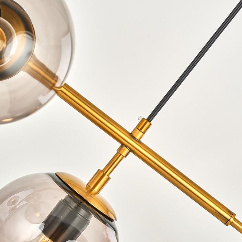 Aurelia Glass Globe Chandelier in Gold or Black Finish