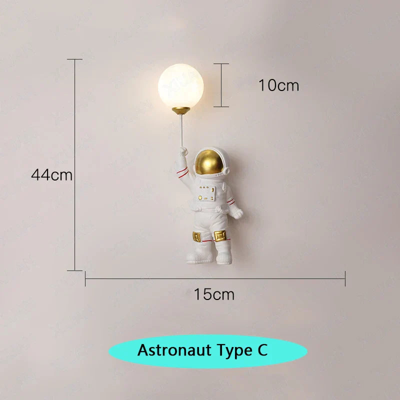 LunaNest Resin Astronaut Nursery Wall Light for Kids