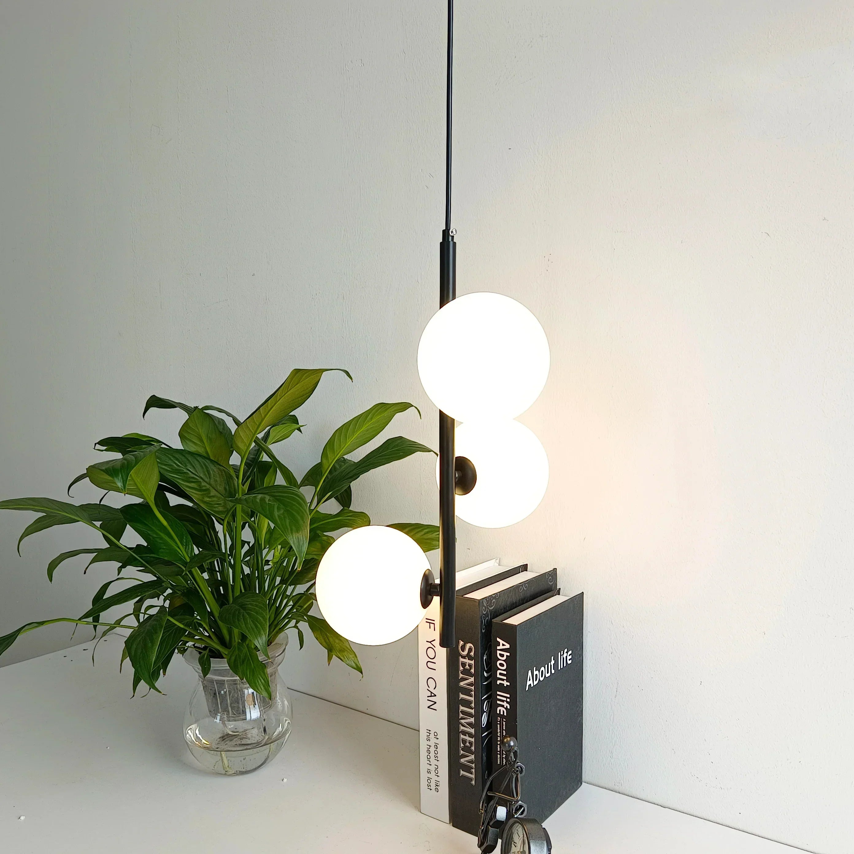 NovaLume Pendant Light Black Metal Adjustable Brightness