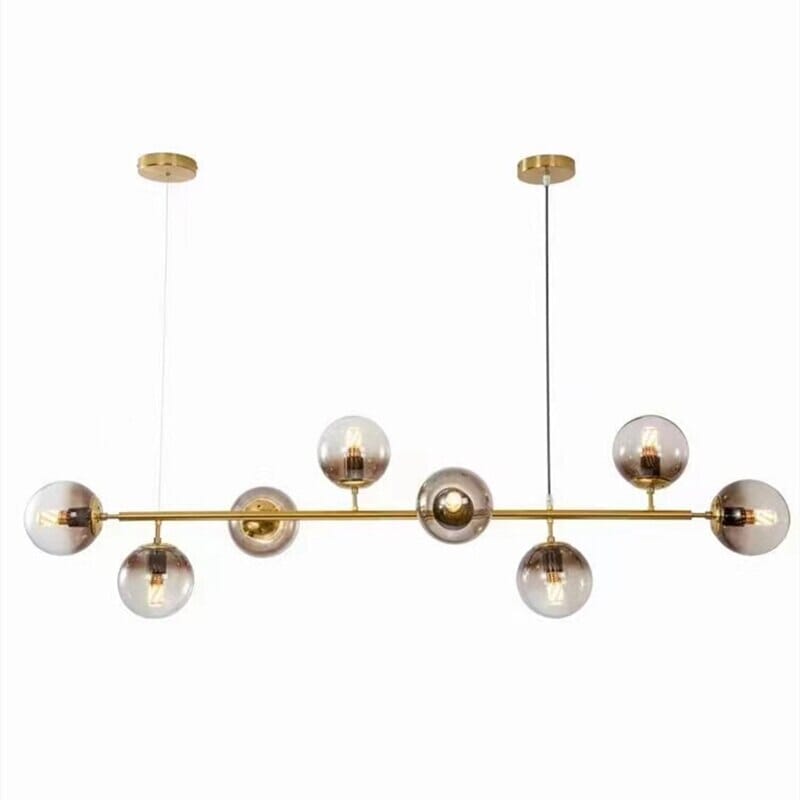 Aurelia Glass Globe Chandelier in Gold or Black Finish