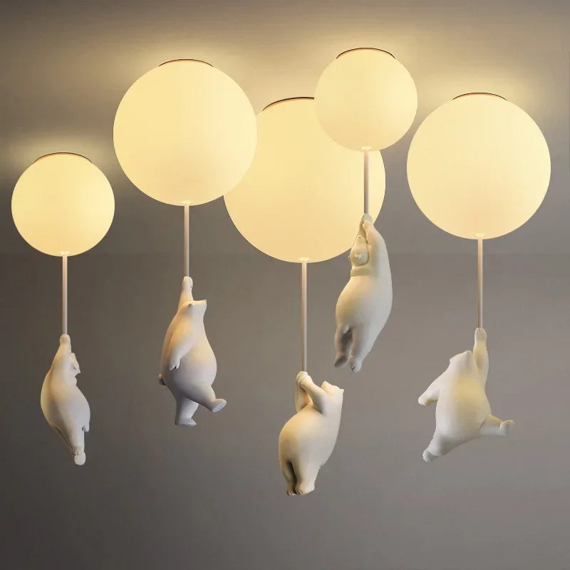 LuminaBear Balloon Chandelier For Kids' Room With Cute Bears