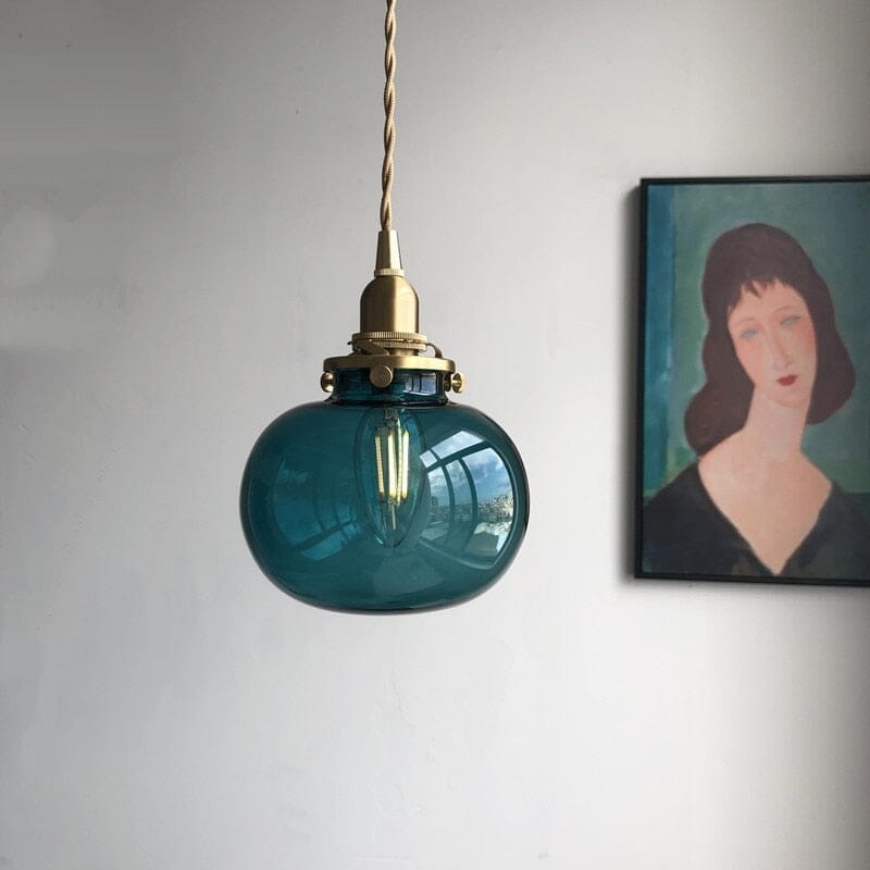 Aurelia Colored Glass Ball Pendant Light Vintage Handmade
