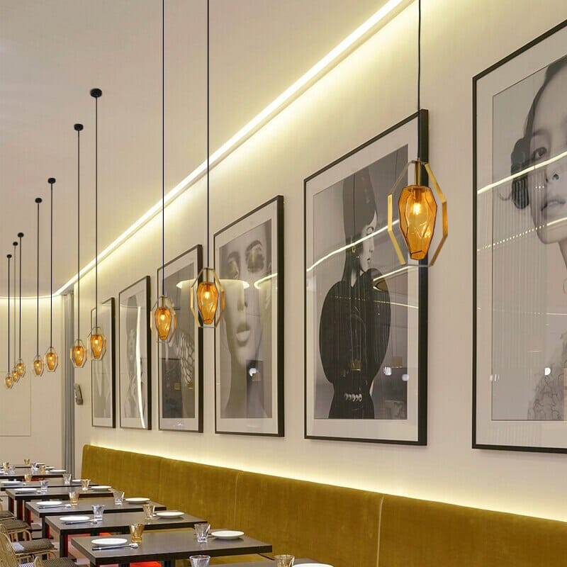 AstraLume Modern Iron and Glass Pendant Light for Living