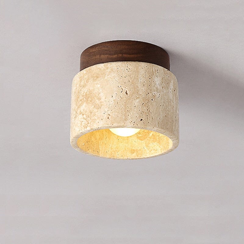 Yanagi Yellow Marble Ceiling Light Wabi Sabi Style