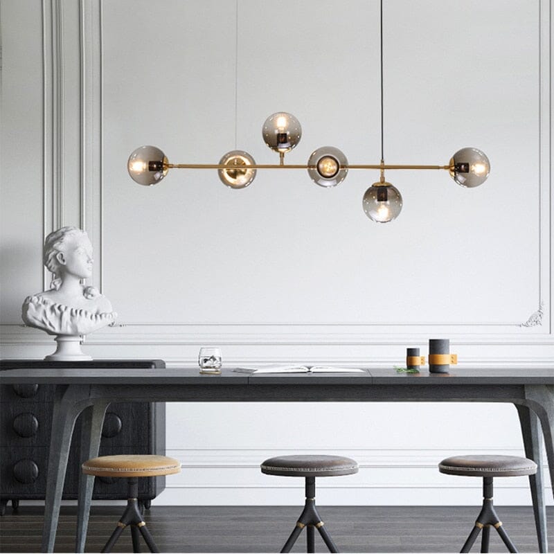 Aurelia Glass Globe Chandelier in Gold or Black Finish