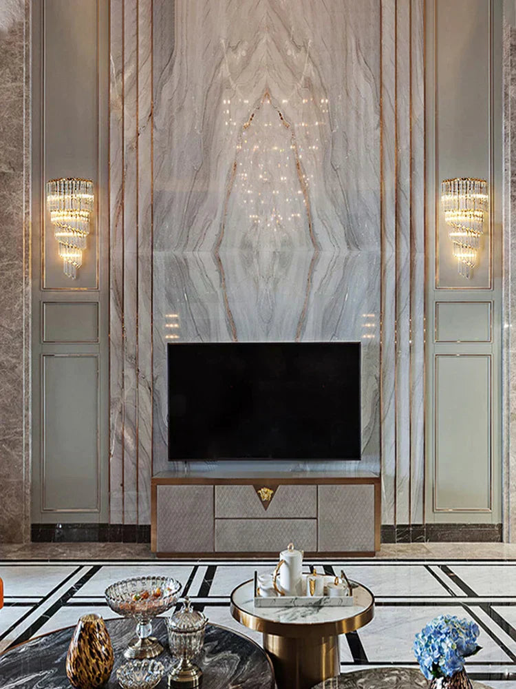 Auric Crystal Wall Sconce in Premium Gold Luxury Finish