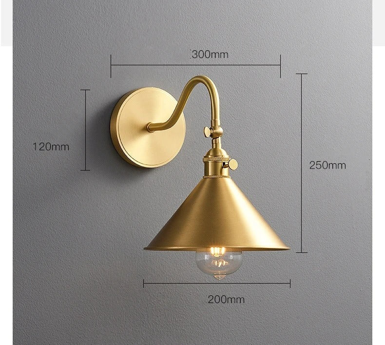 Kestrel Copper Wall Sconce Gold Adjustable LED Arm Style