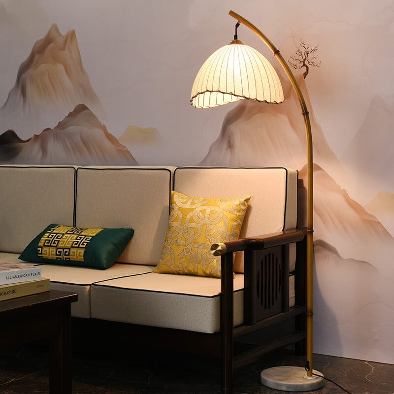 Aurelia Bamboo Floor Lamp for Luxury Living Rooms At Home