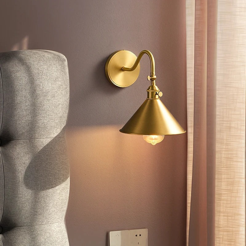 Kestrel Copper Wall Sconce Gold Adjustable LED Arm Style