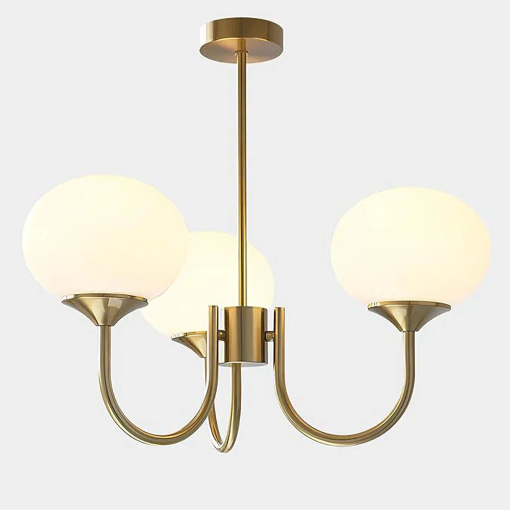 Rosalia Glow Brass Chandelier with Pink Glass Shades