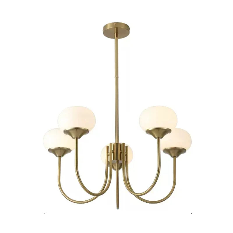 Rosalia Glow Brass Chandelier with Pink Glass Shades