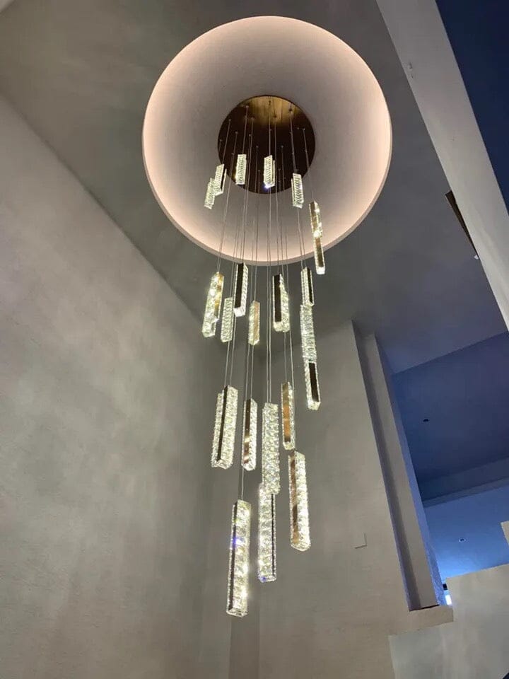 NovaLuxe Crystal Staircase Chandelier With LED Lighting